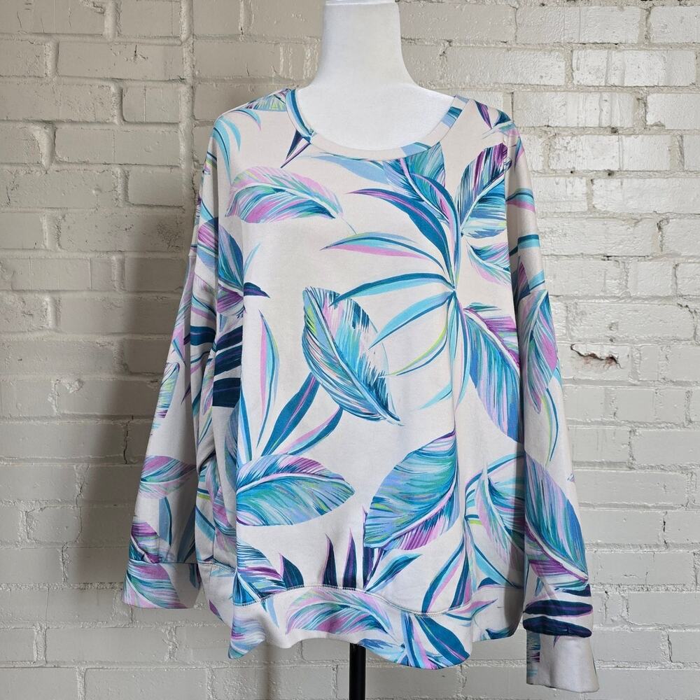 Torrid Vibrant Tropical Print Pullover Sweatshirt┃Fleece Lined Cozy Loungewear